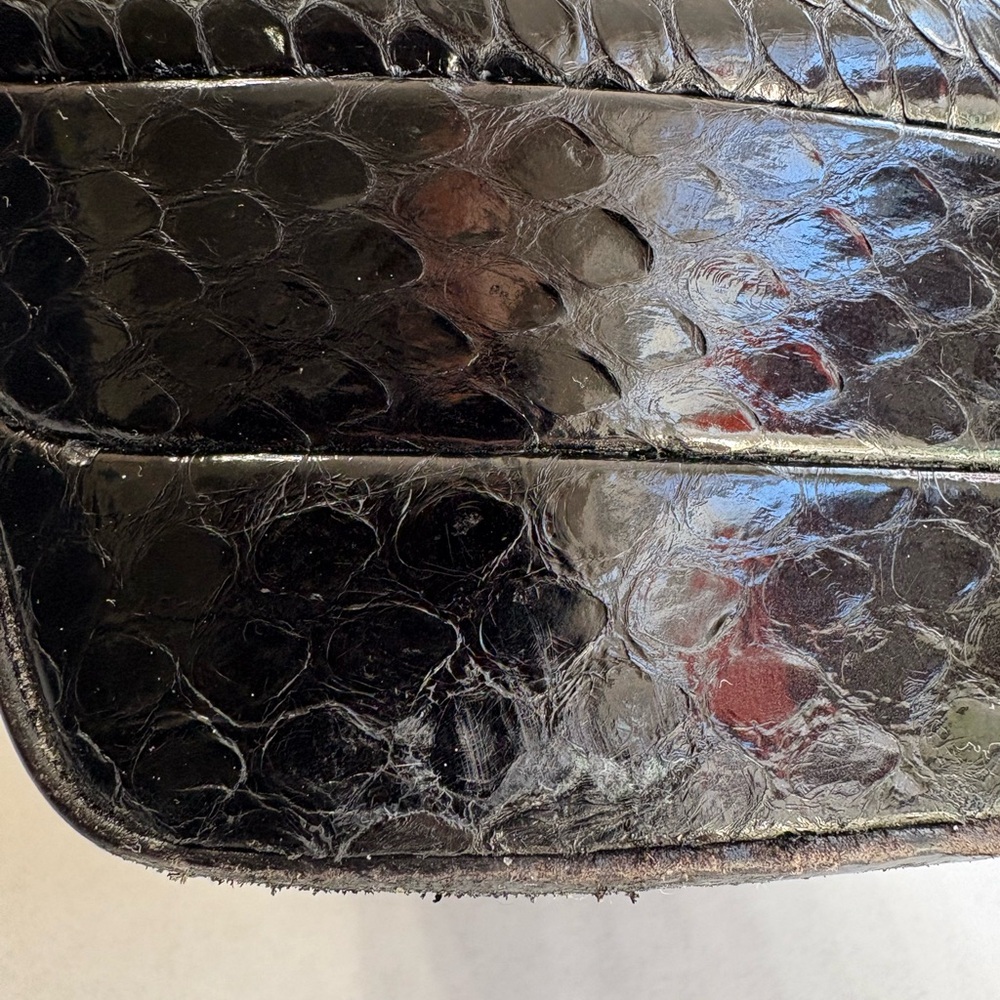 Versace Black Python Snakeskin Playform High Heel… - image 4